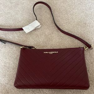 Karl Lagerfeld burgundy crossbody